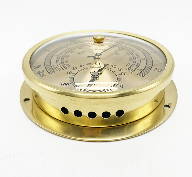 impa370246 船用无液气压计/全铜壳气压计/钟式航海气压表高精度气压