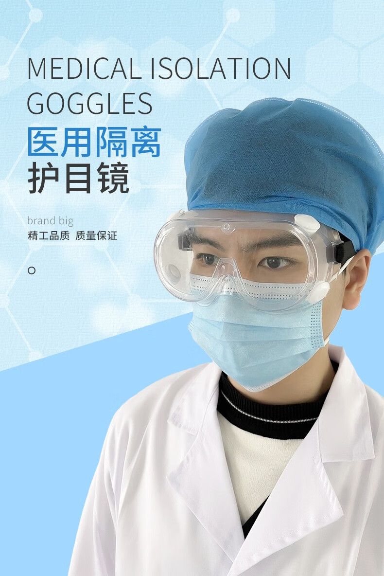 庞涵医用护目镜全封闭式医用隔离眼罩飞沫风沙防护眼镜