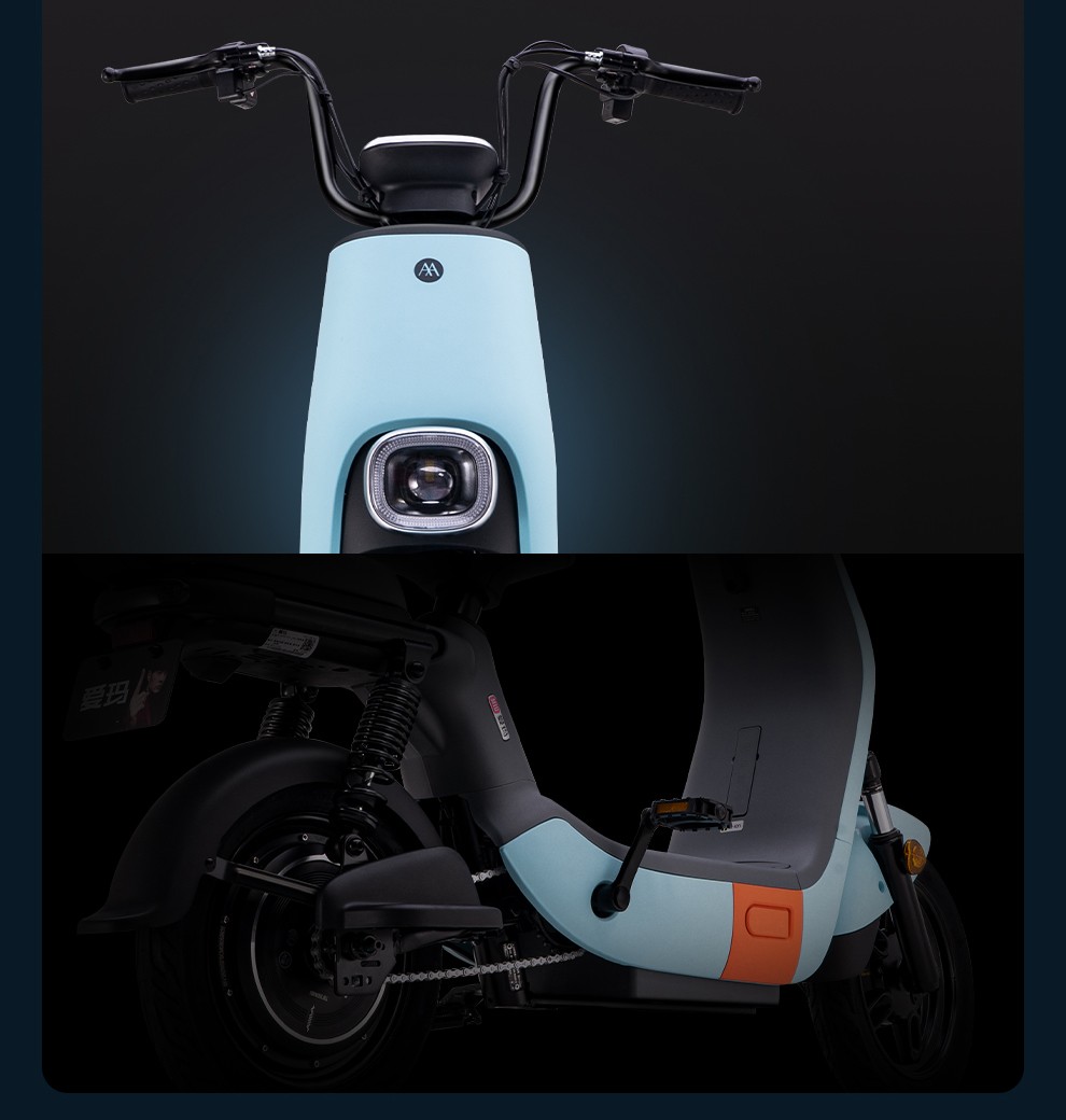 爱玛新款踏板助力代步电瓶车锂电池可拆卸12ah电动自行车男女士成人