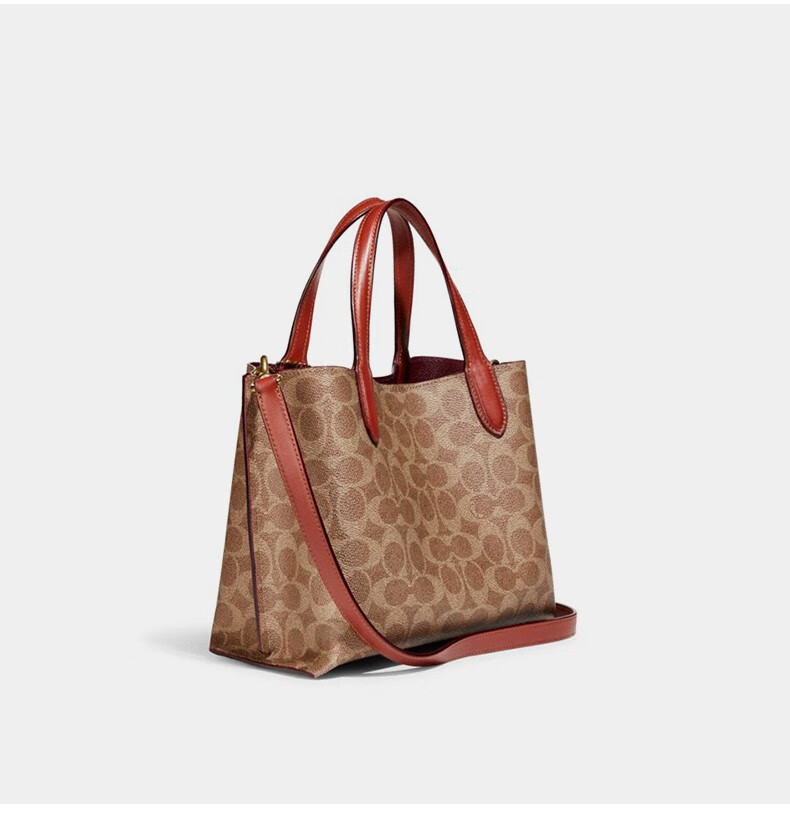 coach蔻驰女包经典标志willow24号托特包女士经典款手提包c8561白色