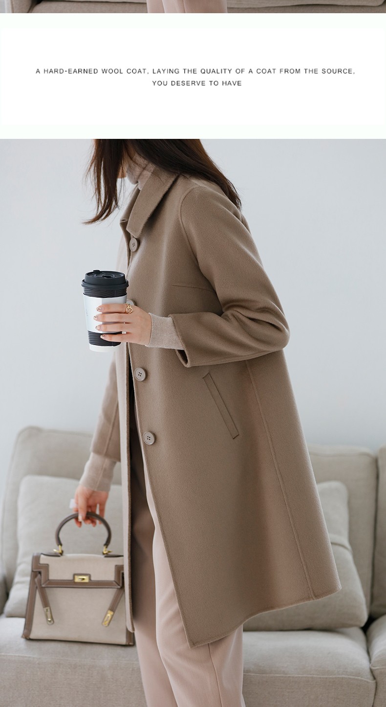 fittipahris高定品牌双面羊绒大衣女中长款2021年秋冬高端赫本风宽松