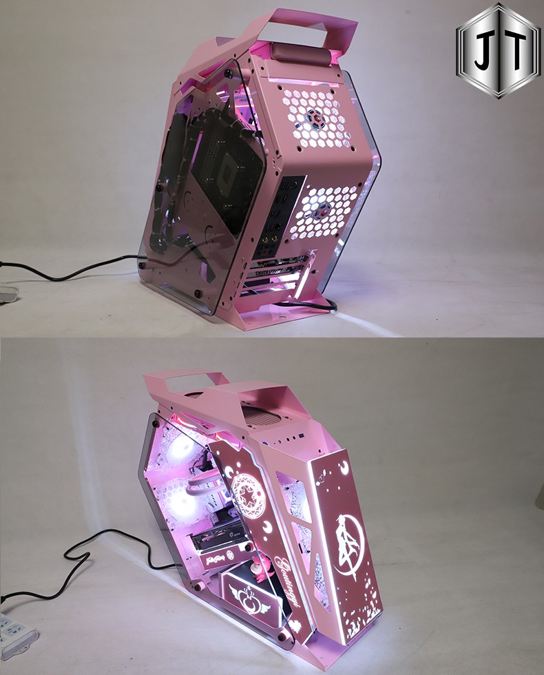 小咖电竞网咖水冷台式电脑matx异形钢化玻璃机箱diy定制kusimatx玩嘉