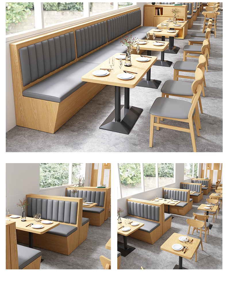 米粤餐饮沙发餐厅卡座沙发西餐厅靠墙卡座沙发桌椅组合汉堡卡座沙发