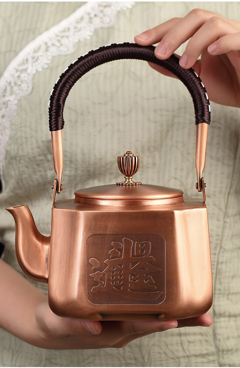 加厚紫铜煮水烧水壶大容量纯铜煮茶壶功夫茶具泡茶专用纯手工提梁铜壶