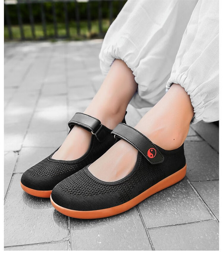 gykz太极鞋女凉鞋镂空武术鞋练功太极拳功夫运动鞋女士露背黑色太极