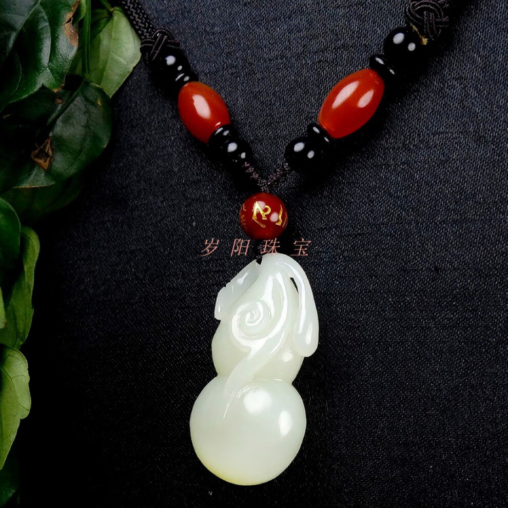 特价捡漏岁阳天然和田玉多字多福葫芦吊坠白玉男女款简约挂件玉佩附
