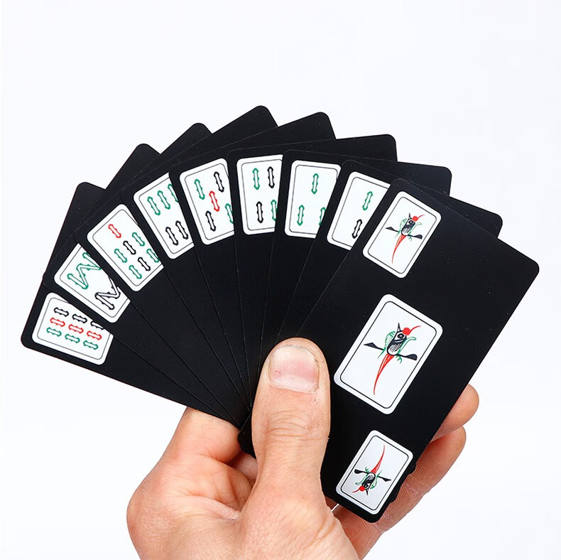 纸牌麻将扑克家用pvc防水扑克牌国潮风格加厚纸麻将便携麻将144张144
