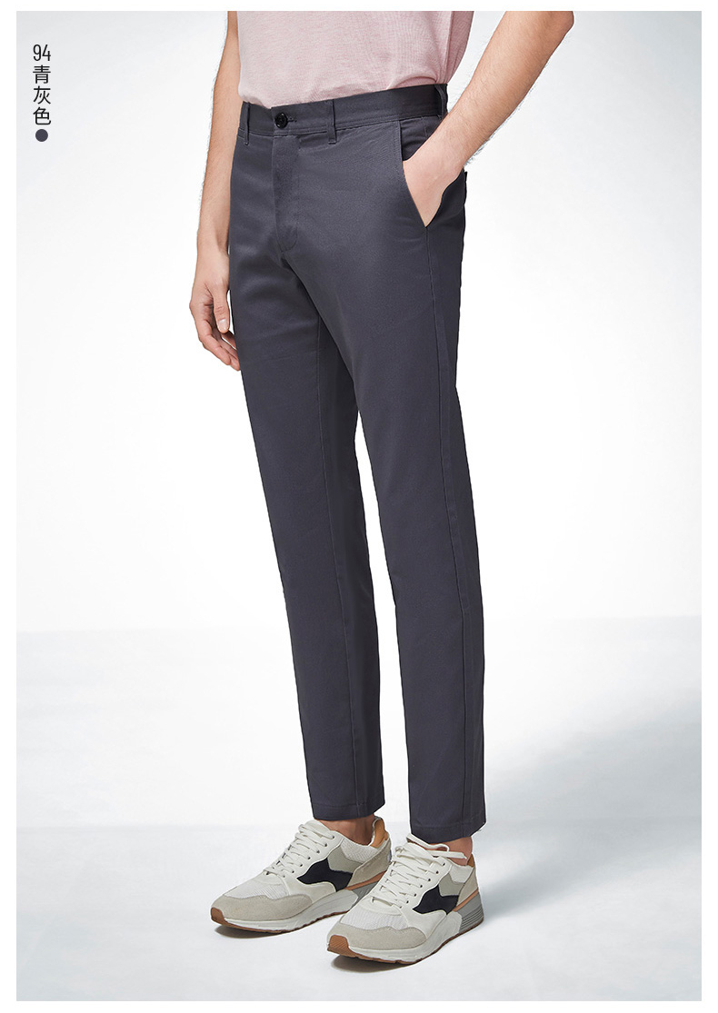 g2000男装2022春季新款通勤百搭直筒裤全棉透气修身休闲裤男21061035