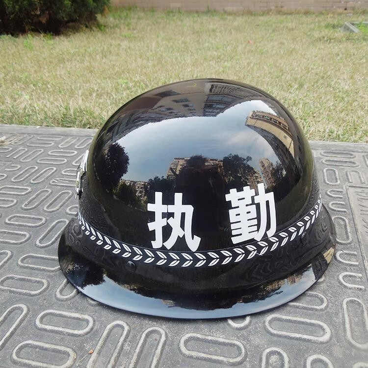 保安头盔治安巡逻安全帽执勤勤务防暴头盔纠察瓷白钢盔酷派得纯钢有字