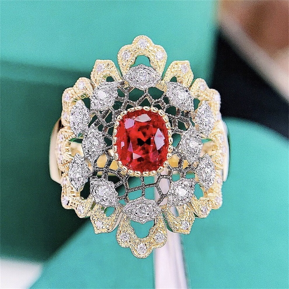 墨辰珠宝绝地武士尖晶石戒指彩色宝石18k金镶嵌裸石重量108ct晶体通透