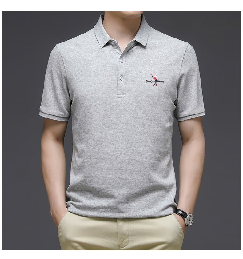 罗蒙品牌短袖t恤男纯棉夏季薄款polo翻领保罗衫中年商务休闲时尚半袖