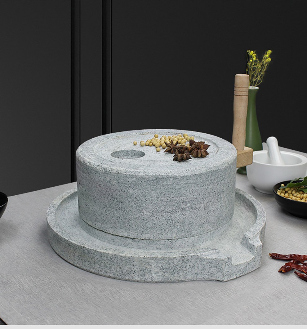 天然手工石磨 迷你石磨子 家用石磨盘小石磨豆浆机老青石石磨面粉米浆