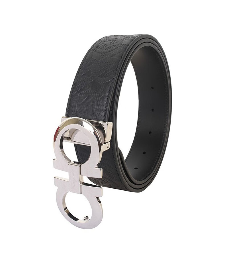 ferragamo菲拉格慕腰带奢侈品男士双面可调节腰带黑色双面07241271052