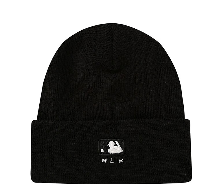 mlb帽子针织帽 ny洋基队男女帽子 la道奇队毛线帽情侣包头保暖针织帽