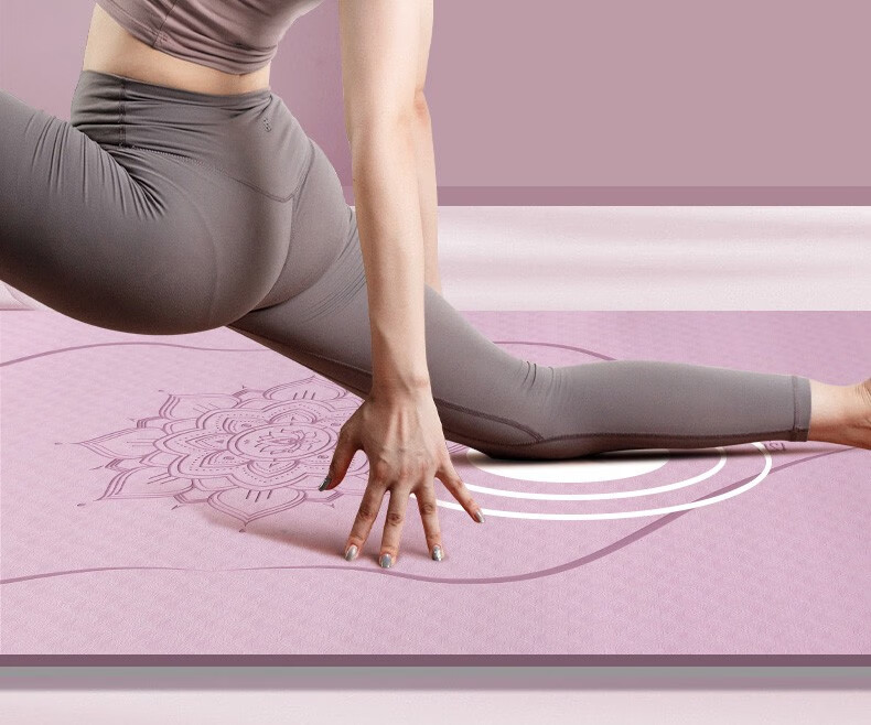 悦步tpe瑜伽垫跳操健身垫双面防滑加厚舒适90cm加宽加长女生专用运动