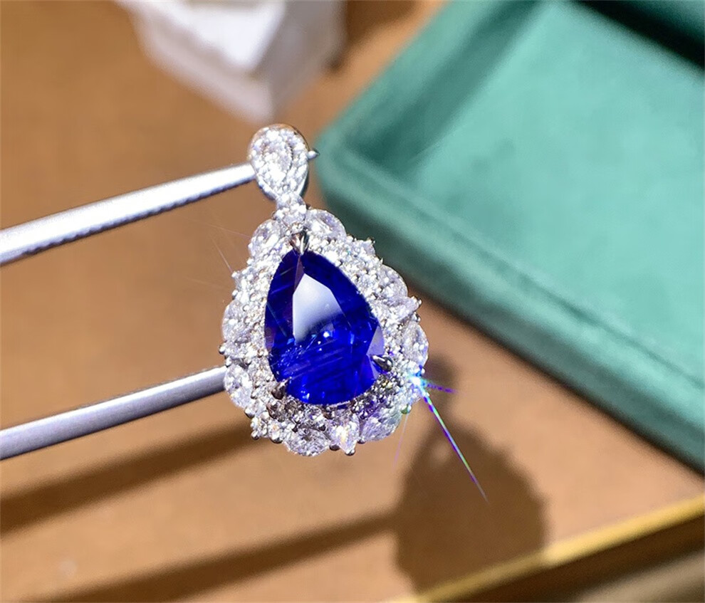 墨辰珠宝天然斯里兰卡蓝宝石戒指吊坠彩色宝石18k金镶嵌裸石重量224ct