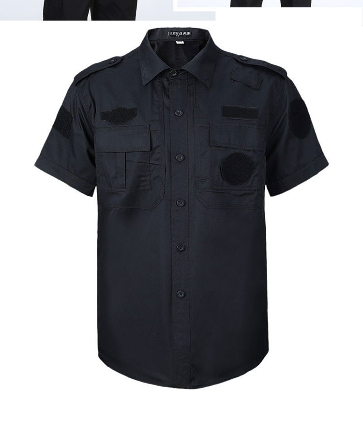 保安黑色t恤短袖衬衣直筒式保安工装敞口黑色衬衫保安服夏季薄款帝凯