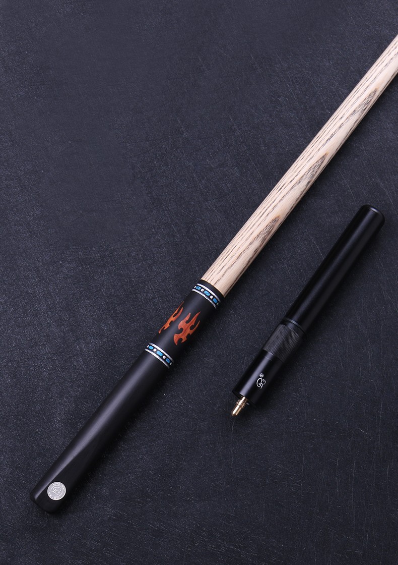 bs白沙银沙台球杆小头中式黑八一体通杆英式斯诺克雕刻镶嵌手工免漆桌