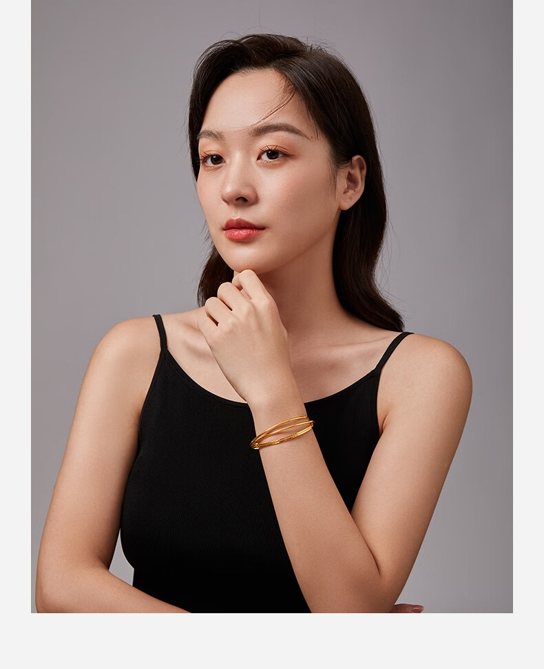 周六福黄金手镯女款5g足金多圈手环三生三世计价58mm137g