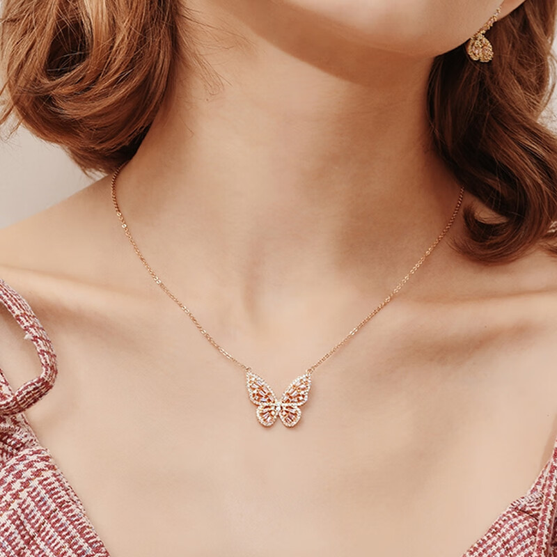 一折抢拍piara正品3色奢华满钻蝴蝶项链设计师限量款璀璨耀眼显白高贵