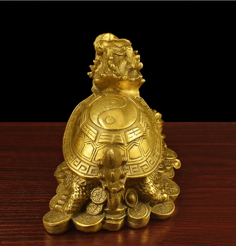 普生祥 纯铜龙龟摆件龙头八卦龟背文昌塔葫芦如意摆件事业学业家居