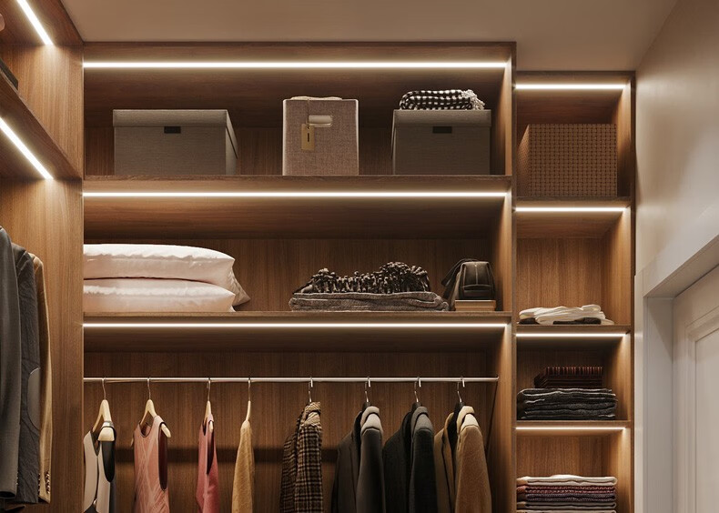 丽朵灯饰接电橱柜灯嵌入式酒柜灯衣柜灯带人体感应灯可定制隐形层板灯