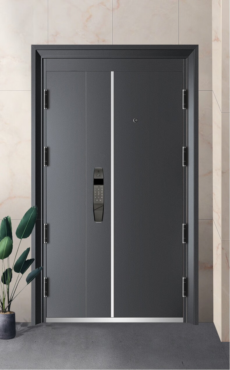 挺固甲级防盗门家用入户门加高门头进户门航空铝箔填充大门指纹锁定制