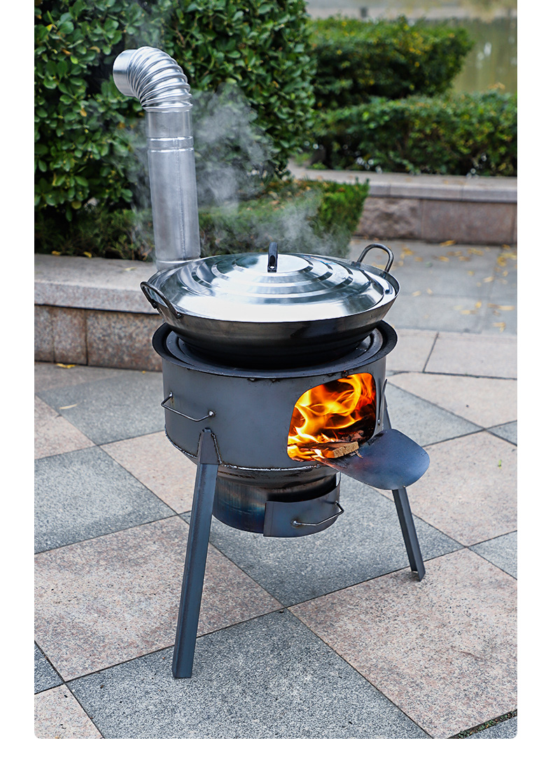 【新式】柴火灶家用农村烧木柴室内无烟地锅灶户外铁炉子取暖炉柴火炉