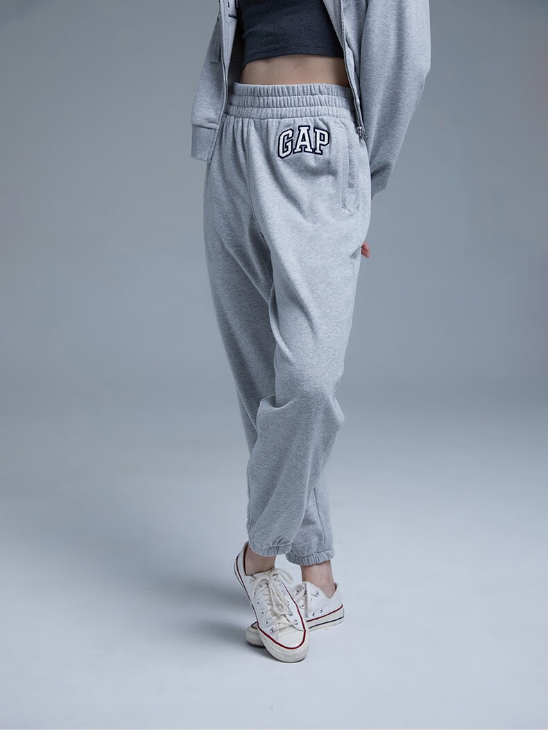 gap女装logo基本款宽松运动裤701595春季新款束脚休闲卫裤粉色16576am