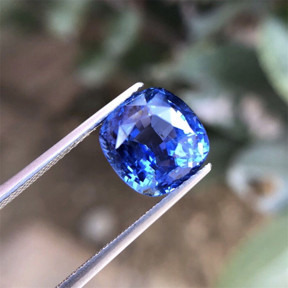 墨辰珠宝 方枕形无烧蓝宝石裸石 彩色宝石18k金代镶嵌 裸石6.