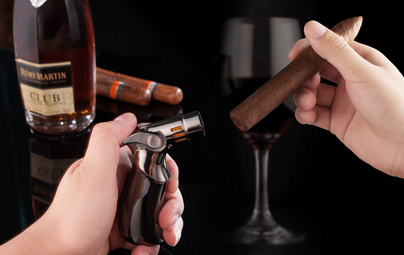 jobon中邦防风充气打火机台式喷枪四直冲蓝色火焰焊枪电子打火合金制