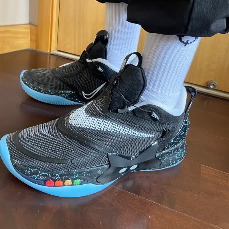 耐克nikeadaptbbmag回到未来20自动系鞋带篮球之星黑红充电篮球鞋男鞋