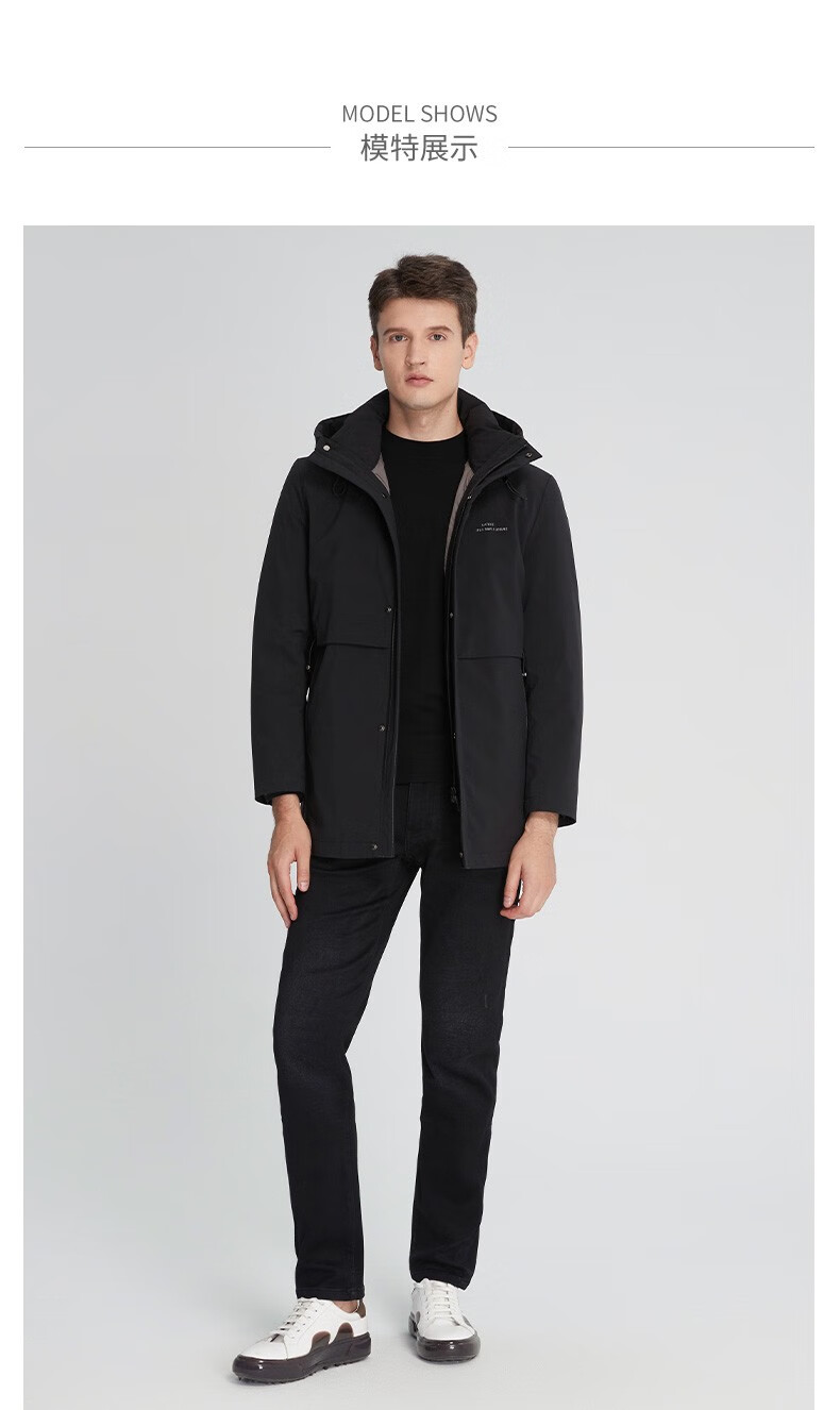澳林丹顿(orrdt)连帽羽绒服 奢侈品男装秋冬新款 时尚休闲男士中长款