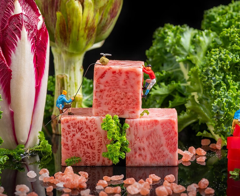 阿尔比恩澳洲进口bms12和牛m9雪花牛肉粒新鲜上脑原切非日本a5黑毛和