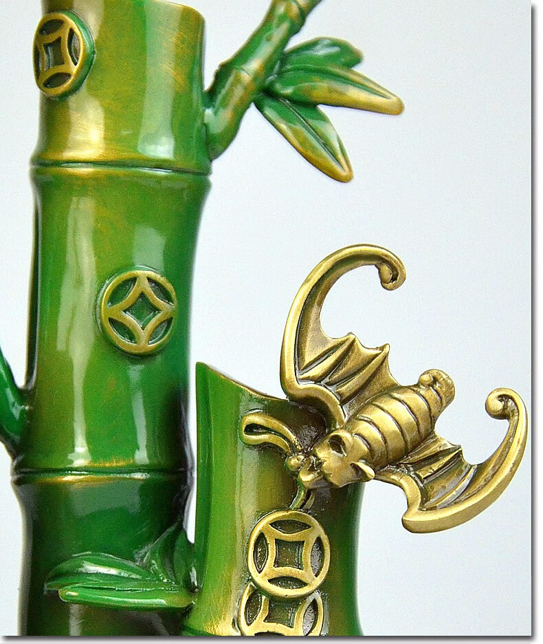 裕尚礼纯铜竹报平安财富节节高竹子摆件工艺品客厅酒柜书房办公室装饰