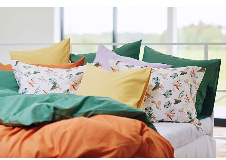 lexington床品纯棉件套条纹舒适四件套府绸黄油色多比条纹枕套5075