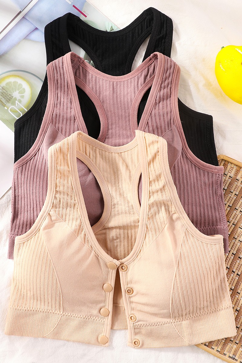 前扣胸罩女人中年妇女妈妈款内衣女子大号前排扣工字美背老太太老人