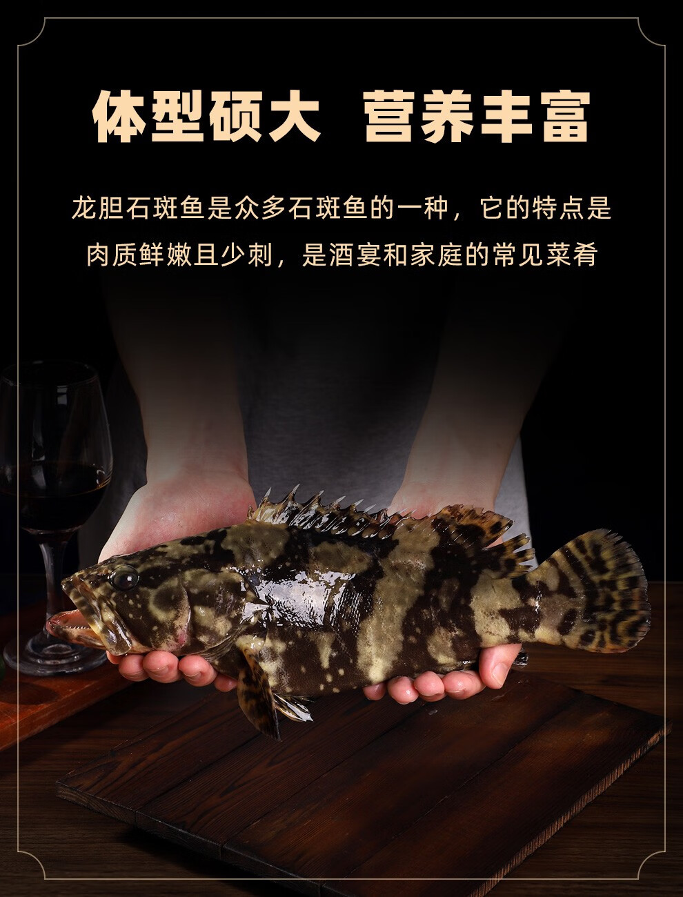 【海捕活冻】嘉麟乐 活鱼加工冷冻龙胆石斑鱼500-600/条 石斑鱼袋装