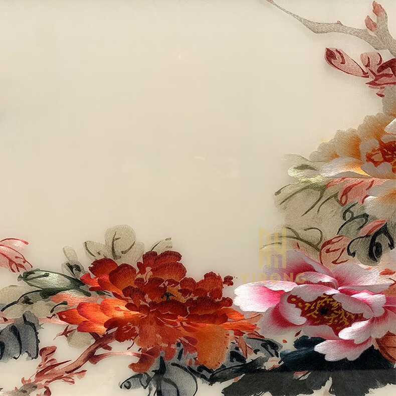 易蓉苏绣牡丹花纯手工精品刺绣装饰画客厅沙发背景墙办公室挂画高档