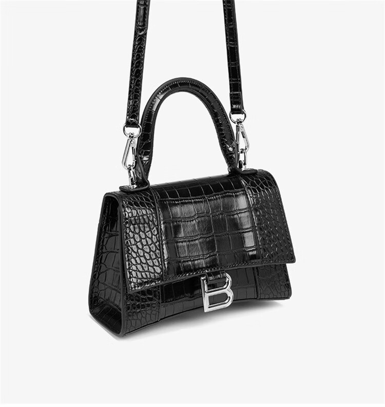 西施秀包包女包精品鳄鱼纹b字扣斜挎包女小众百搭单肩包女红色