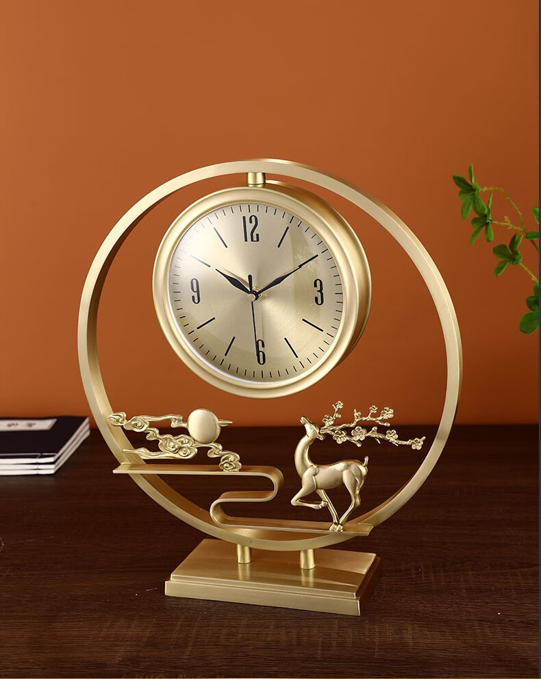 伯莎丹顿纯铜珐琅彩座钟新中式坐钟轻奢现代创意家用客厅电视柜时尚台