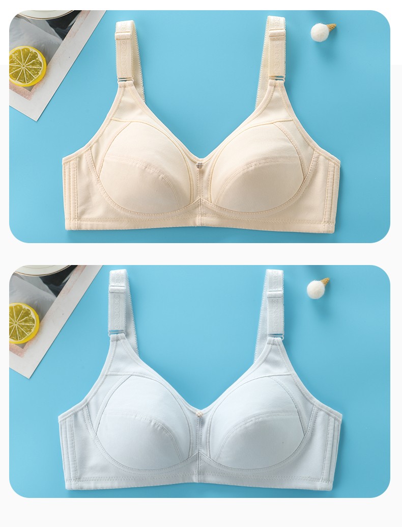 可娃衣纯棉少女文胸高中生夏薄胖mm无海绵学生胸罩大码无钢圈学生内衣