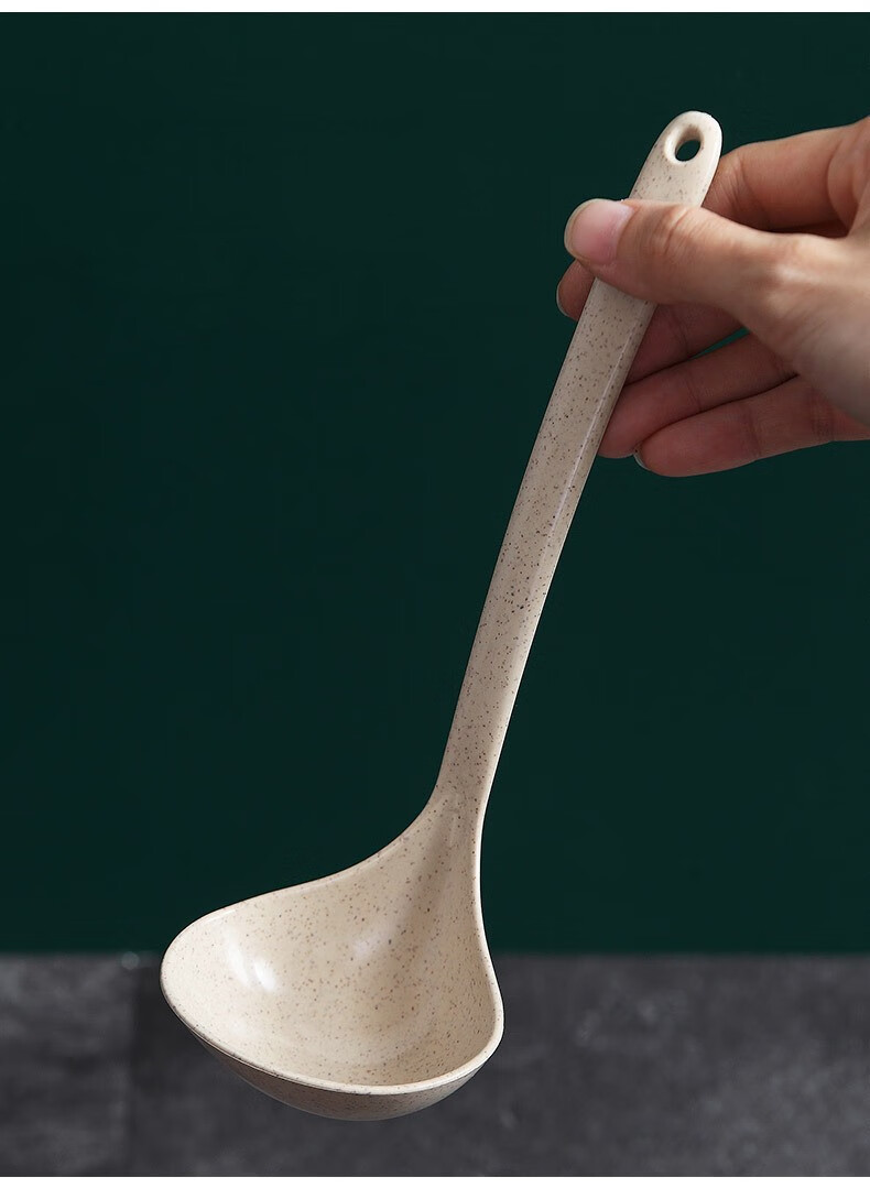 佑泰小麦秸秆厨房长汤勺打汤盛汤喝汤大勺子家用盛粥勺稀饭勺汤瓢菜勺
