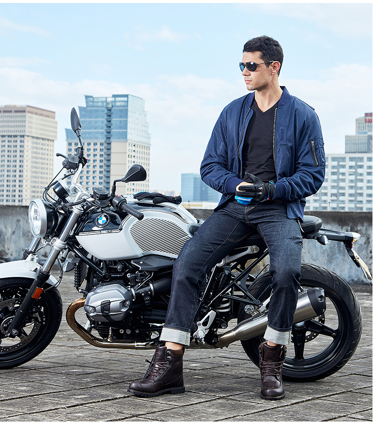 杜汉duhan春夏季摩托车骑行服男复古休闲机车服夹克网眼透气防摔赛车