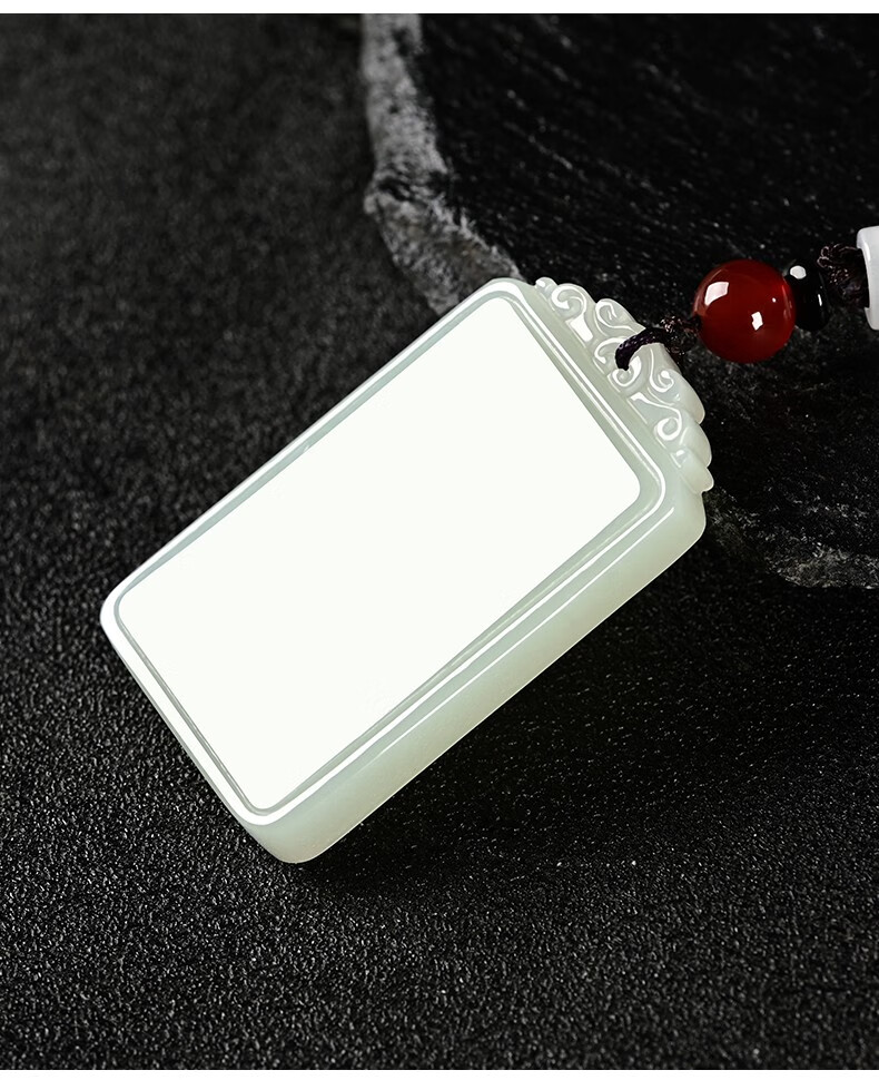 落花啼春和田玉羊脂白玉平安牌玉石青玉无事牌吊坠男女玉坠玉牌子白玉