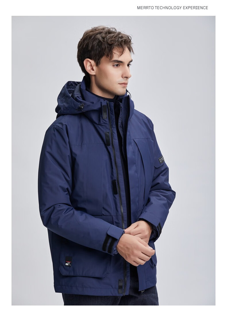 迈途冲锋衣男三合一棉内胆户外防风保暖耐磨防水外套登山服军绿男m