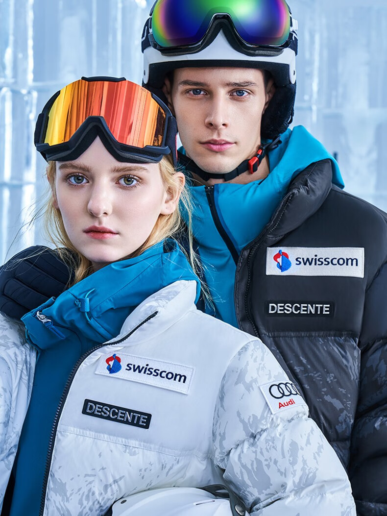 descente迪桑特瑞士国家高山滑雪队男女同款加厚滑雪羽绒服女子亮粉色