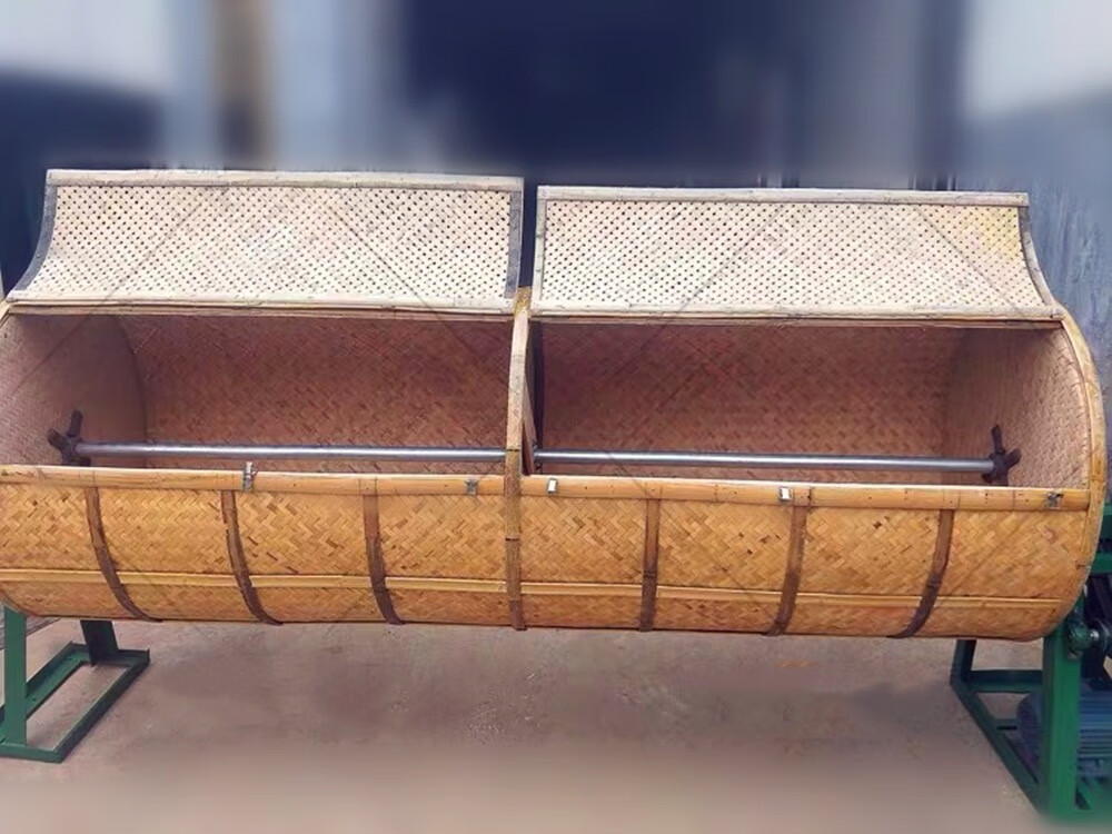 茶叶摇青机乌龙茶岩茶保健茶传统茶叶浪青摇青调速摇青机竹笼60型可