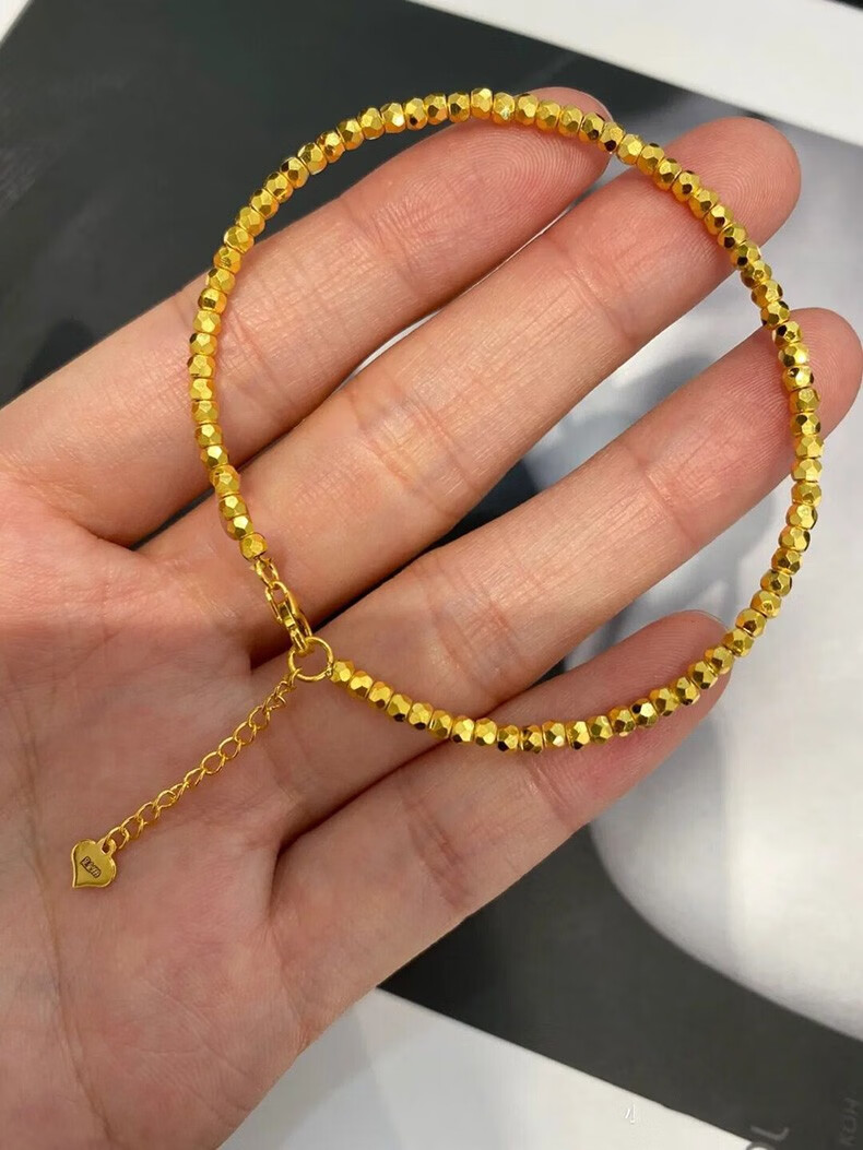 老凤凰【顺丰速运】黄金手链女999足金小金珠碎金子手链黄金镭射