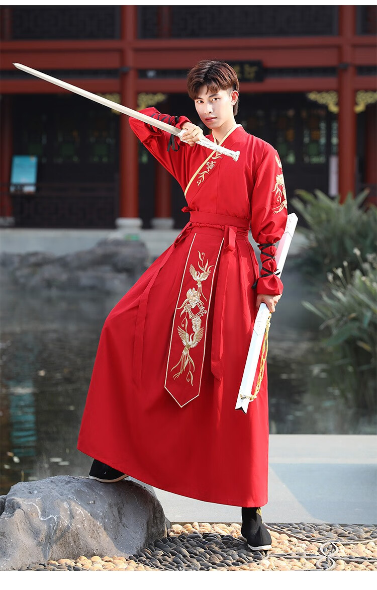 fgacct武侠风汉服男女学生古装衣服交领齐腰襦裙表演服套装青年侠客